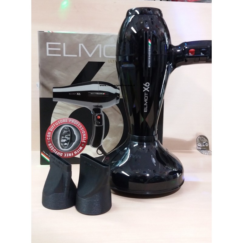Asciugacapelli leggero e silenzioso con diffusore elmot x6