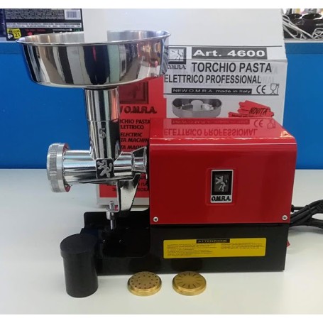 TORCHIO PER PASTA ELETTRICO CON TRAFILE IN OTTONE NEW OMRA PROFESSIONAL ORIGINALE