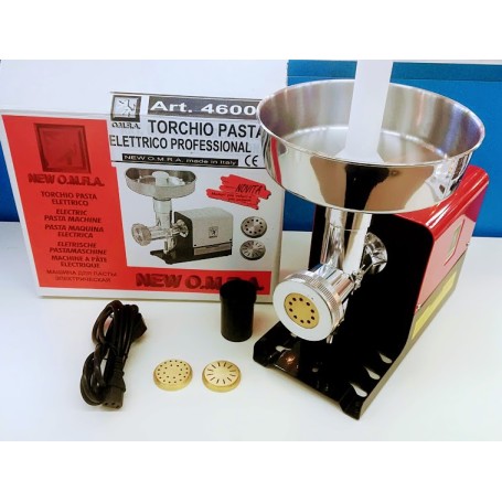 TORCHIO PER PASTA ELETTRICO CON TRAFILE IN OTTONE NEW OMRA PROFESSIONAL ORIGINALE