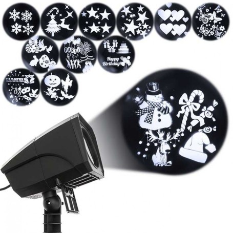 Proiettore Oscar Led con 12 giochi, per uso interno ed esterno. LOTTI GLD 4L12R