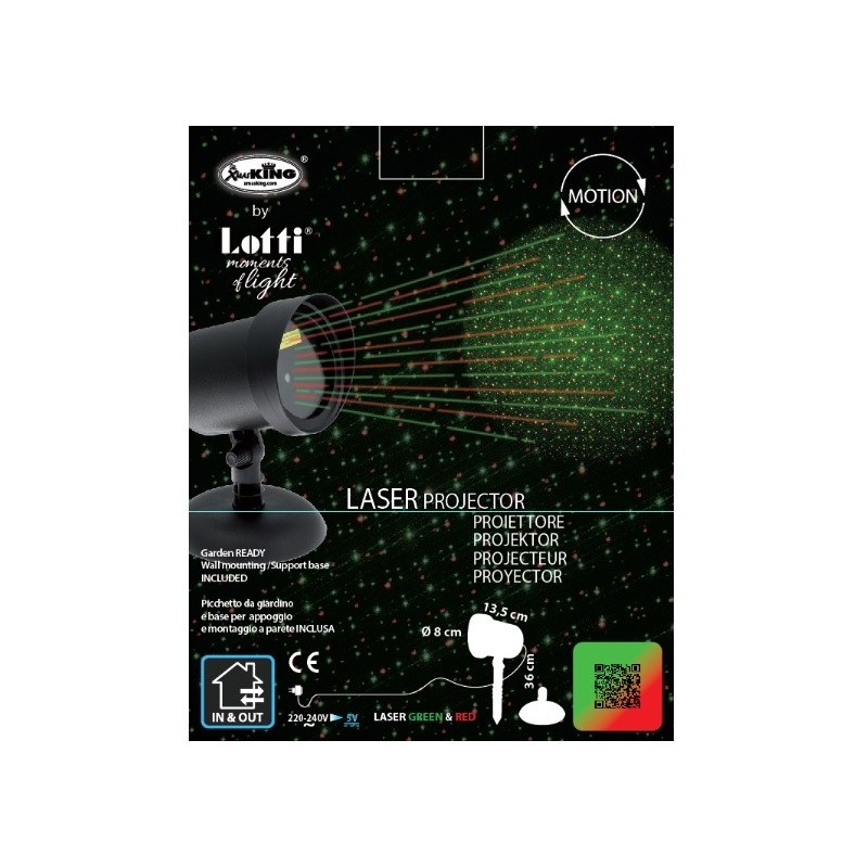 Proiettore LEDGarden colori verde/rosso, per uso interno ed esterno LOTTI