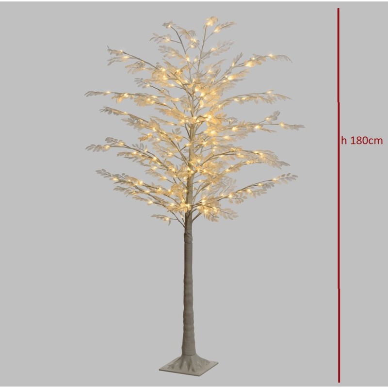 Albero eucalipto 200 LED bianco caldo H180 cm per interno LOLLI 28984
