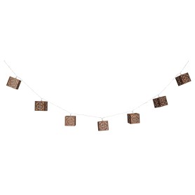 Fila di luci LED quadrate di legno a batterie HQ 2