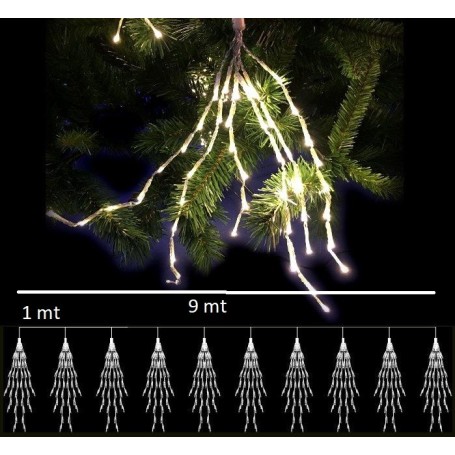 Filo con grappoli di luce 10 MINI BUNCHES bianco freddo