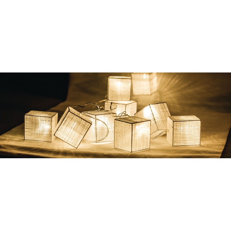 Fila di luci LED quadrate bianche a batterie HQ