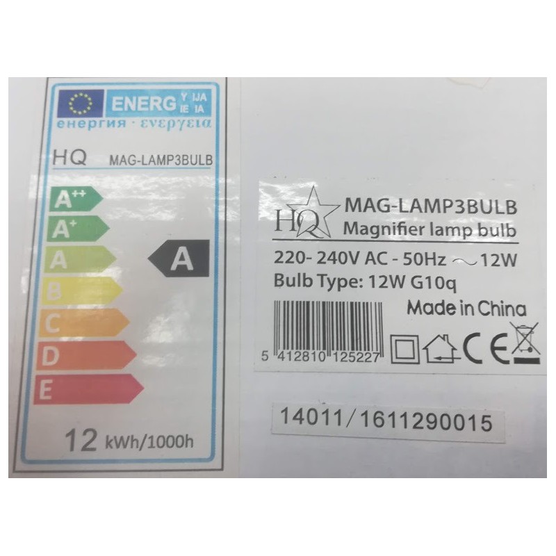Lampadina neon ricambio per lampada con lente MAG-LAMP3 fluo 12w 6400K G10q