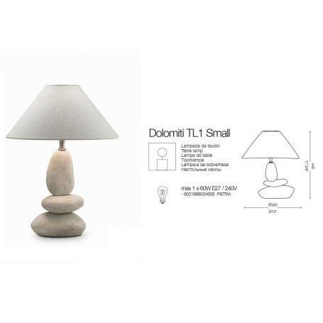 lampada tavolo con paralume Dolomiti small IDEAL