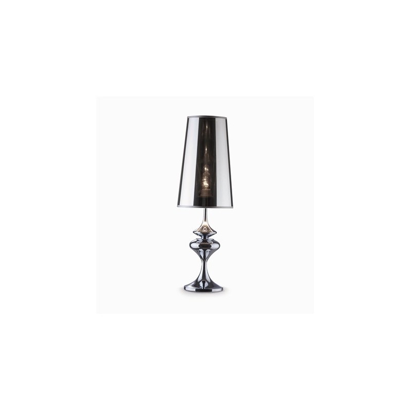 Lampada alta da tavolo colore cromo lucido stile Impero- Alfiere di Ideallux
