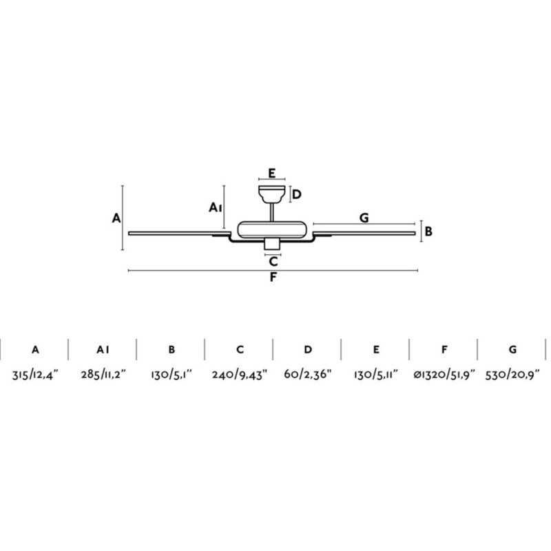 VENTILATORE SENZA LUCE 5 PALE LEGNO