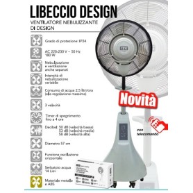 GRANDE VENTILATORE NEBULIZZANTE PER ESTERNI LIBECCIO DESIGN CON TELECOMANDO CFG 2