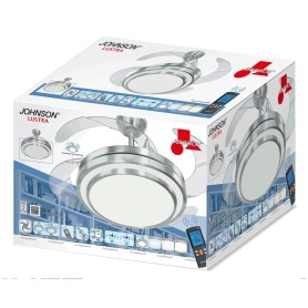 Ventilatore da soffitto pale a scomparsa, telecomando, corpo acciaio, 4 pale trasparenti LUSTRA JOHNSON 2
