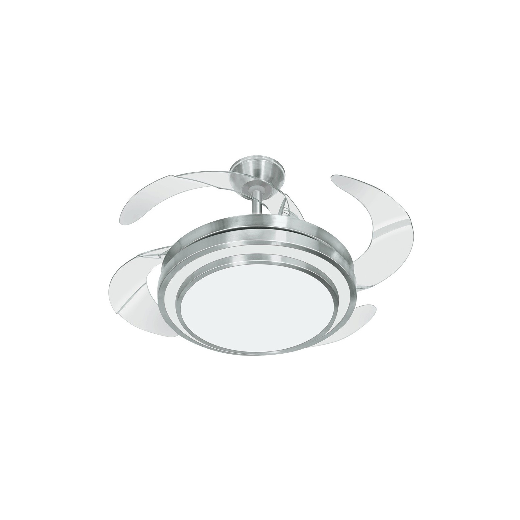 VENTILATORE A SOFFITTO PALE BIANCO CON TELECOMANDO LAMPADARIO E27 LUCE Ø  105 cm 8014211952142