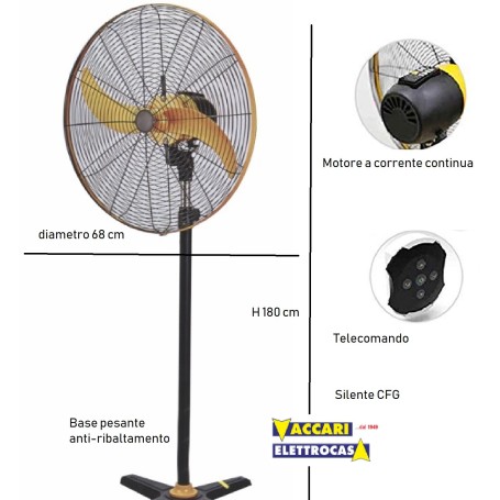 Ventilatore a piantana metallo cm 76 SILENTE CFG