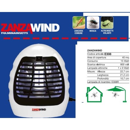 Attira e cattura insetti e  zanzare ZANZAWIND CFG