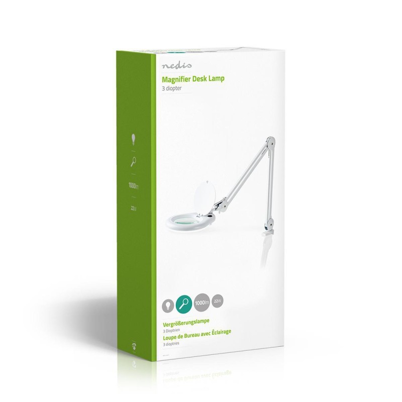 Lampada da tavolo con lente 3 diottrie 22W da fissare NEDIS