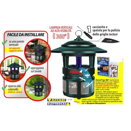 Cattura zanzare comuni, mosche, vespe, cimici copertura 400mq H040