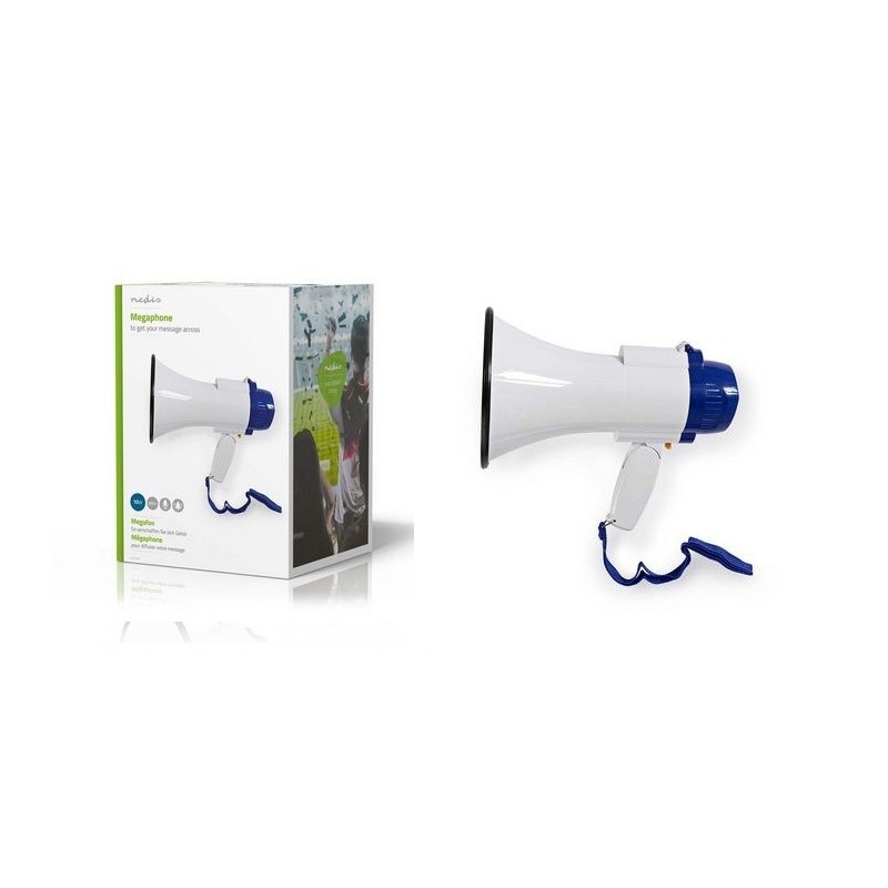 Megafono con sirena integrata e portata di 250Mt, funzione registrazione 10 secondi NEDIS