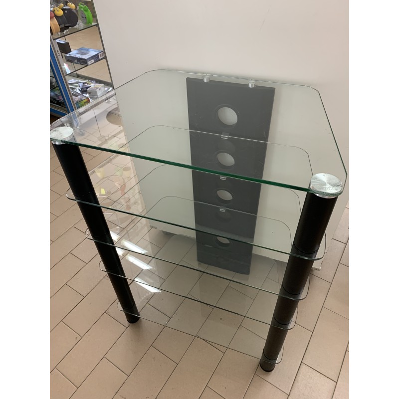 tavolo porta tv 5 ripiani cristallo