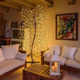 Albero salice piangente marrone 512 LED con foglie trasparenti MT2 LOLLI 28660 2