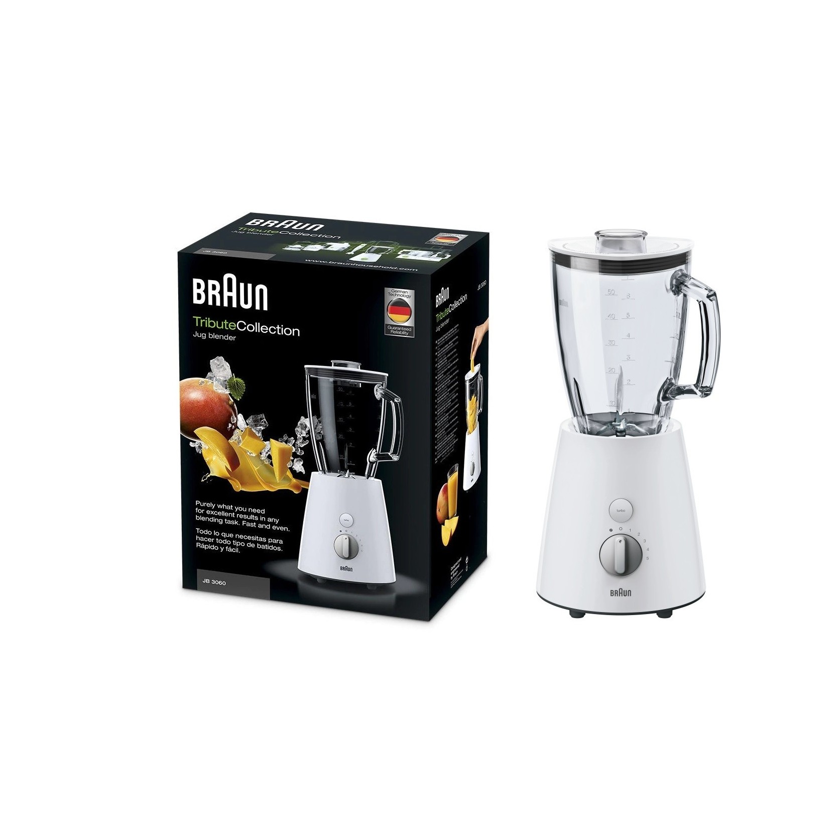 frullatore blender braun jb 3060 WHT tribute collection COLORE BIANCO