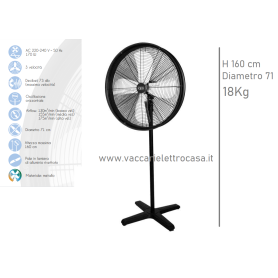VENTILATORE A PIANTANA GRANDE OSCILLANTE TAMBURATOE POTENTE 2