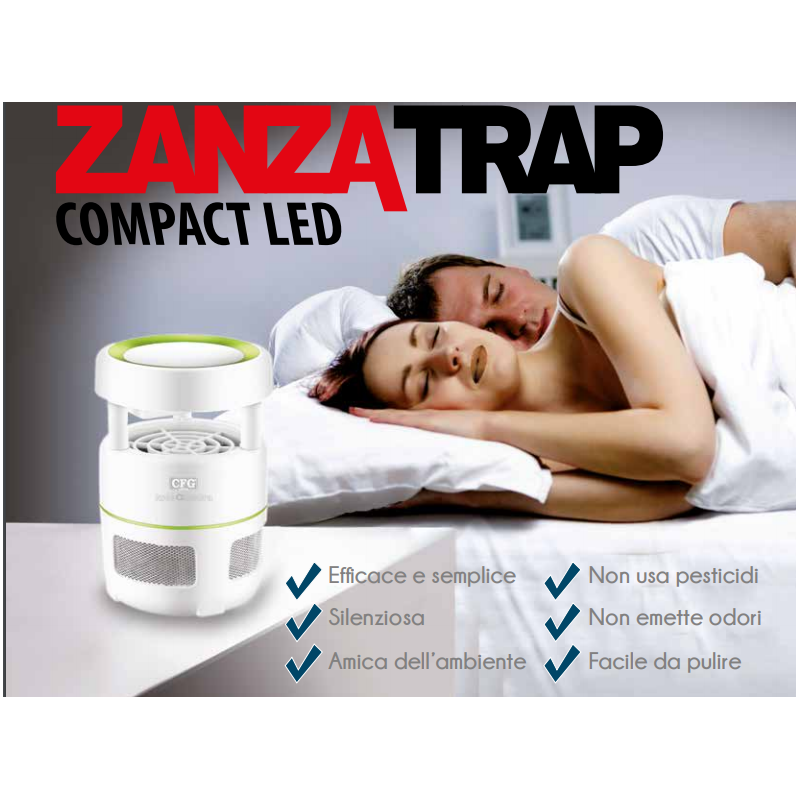 CATTURA ZANZARE DA INTERNO ACON LUCE A LED BIANCO USB