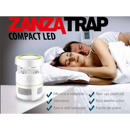 CATTURA ZANZARE DA INTERNO ACON LUCE A LED BIANCO USB