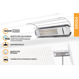 PIANTANA RISCALDANTE PER ESTERNO ALTA 2 METRI Stufa infrarossi 1500W con piedistallo KEBILI CFG ER004 2