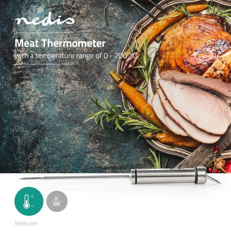 Termometro per carne a sonda con spillo  0-200° display digitale NEDIS