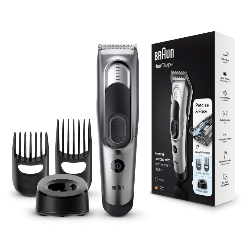 Tagliacapelli regola barba BRAUN con 16 personalizzazioni taglio HC5090