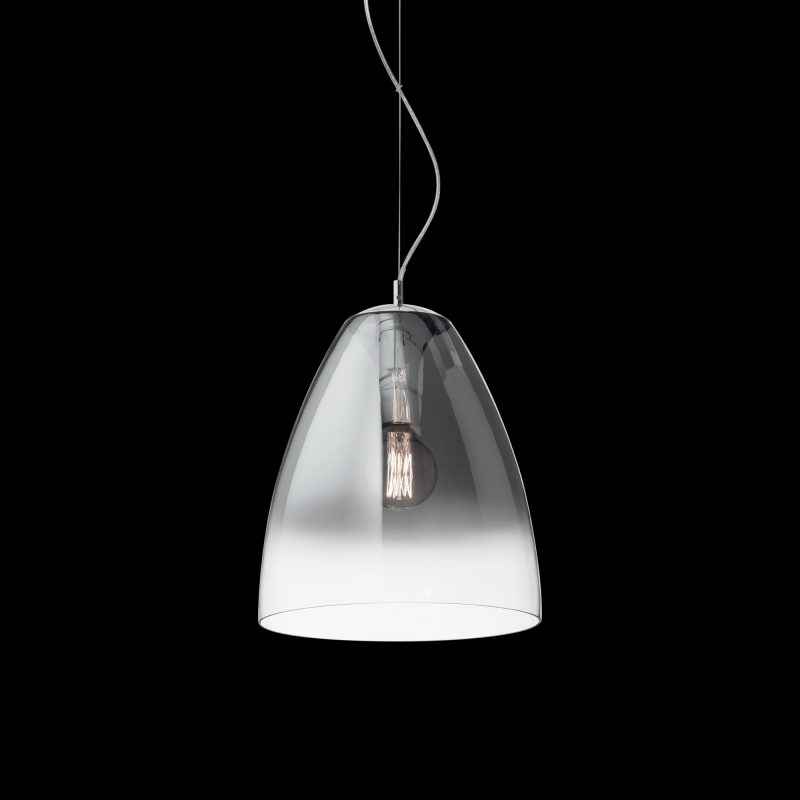 Sospensione campana trasparente con sfumatura cromata AUDI20SP1 IDEALLUX FUME