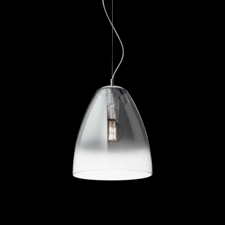 Sospensione campana trasparente con sfumatura cromata AUDI20SP1 IDEALLUX FUME