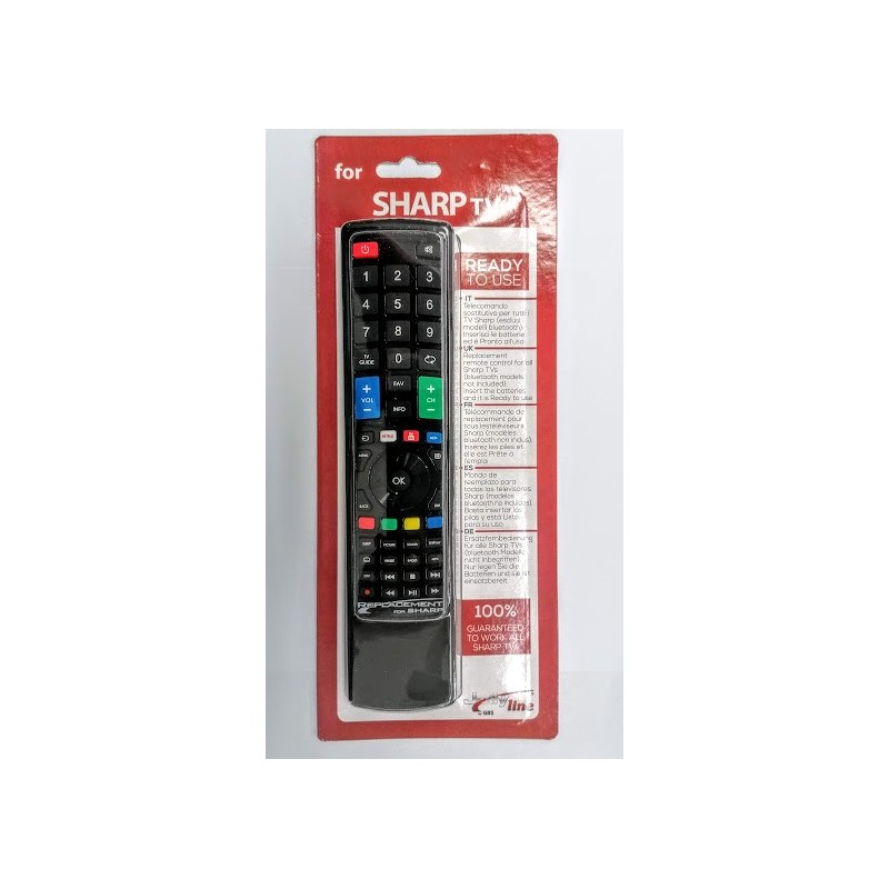 TELECOMANDO PER TV SHARP SOSTITUTIVO GIA' PRONTO ALL'USO JollyLine