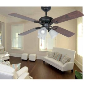 Ventilatore soffitto  FARO LISBOA con luce marrone 4 pale... 2