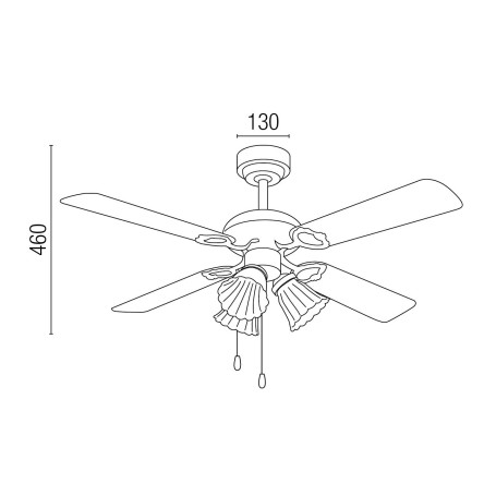 Ventilatore soffitto  FARO LISBOA con luce marrone 4 pale in legno con catena