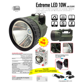 Torcia led ricaricabile 10w  con funzione emergenza EXTREME LED CFG 2