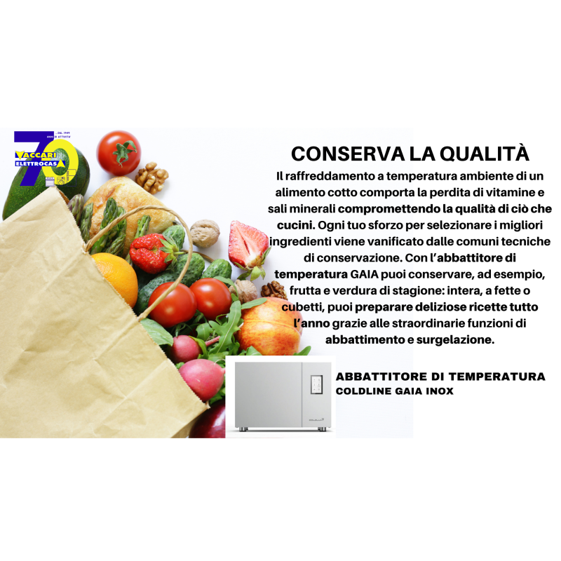 ABBATTITORE DI TEMPERATURA PER ALIMENTI USO DOMESTICO GAIA 304 IX COLDLUX