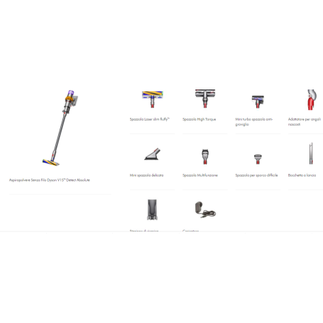 Aspirapolvere ricaricabile V15 Detect Absolute DYSON Nickel Satin Aspirapolvere ricaricabile V15 Detect Absolute DYSON Nickel Satin