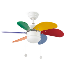 Ventilatore soffitto Colorato FARO PALAO MULTICOL con... 2