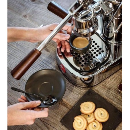 Macchina da caffè espresso a leva PROFESSIONAL LUSSO IMP.LEGNO 230Vottone cromato manopola leva legno LPLPLH01EU La Pavoni