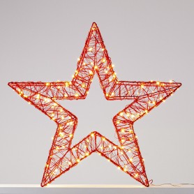 Stella luminosa ROSSA Luce bianco Caldo diametro 55cm 2