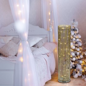 Colonna vaso tubi argentati 60LED altezza cm100 luce calda 3D ATS CL100 S60-F Lotti (LOLLI 25892) 2