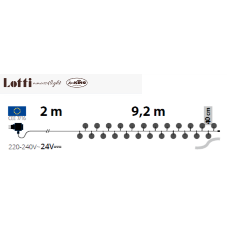 Catena con sfere brillantini 24 LED luce calda MT2 LOLLI 28954