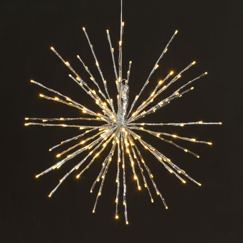 TWIGBALL Sfera fuoco artificio argento d60 200LED flash bianco caldo LED BRAA 200-H (WW-WW) 26474 LOLLI