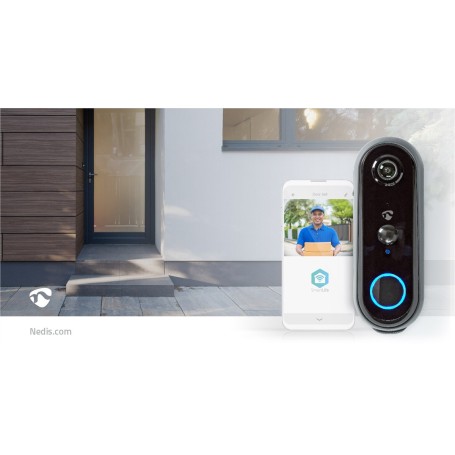 VIDEOCITOFONO CON CAMPANELLO PICCOLO E FACILE DA MONTARE Wi-Fi WIFICDP20GY NEDIS