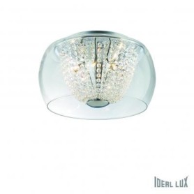Lampadario a sospensione con diffusore in vetro soffiato, e catene di ottagoni all'interno IDEAL LUX mod AUDI 60 PL8 D40 2