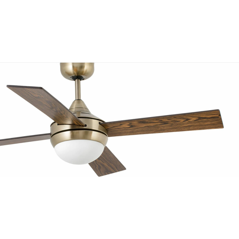 Ventilatore soffitto con luce, 4 pale, oro vecchio/marrone 33695 MINI ICARIA