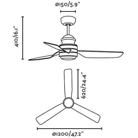 FARO 33498 PHUKET   ventilatore soffitto bianco moderno  3 pale senza  luce PHUKET FARO