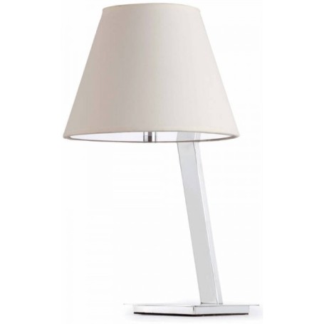 Lampada da tavolo acciaio e paralume bianco  MOMA-FARO 68500