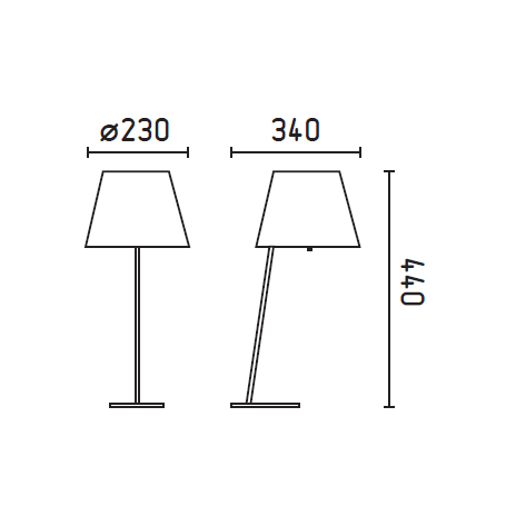 Lampada da tavolo acciaio e paralume bianco  MOMA-FARO 68500